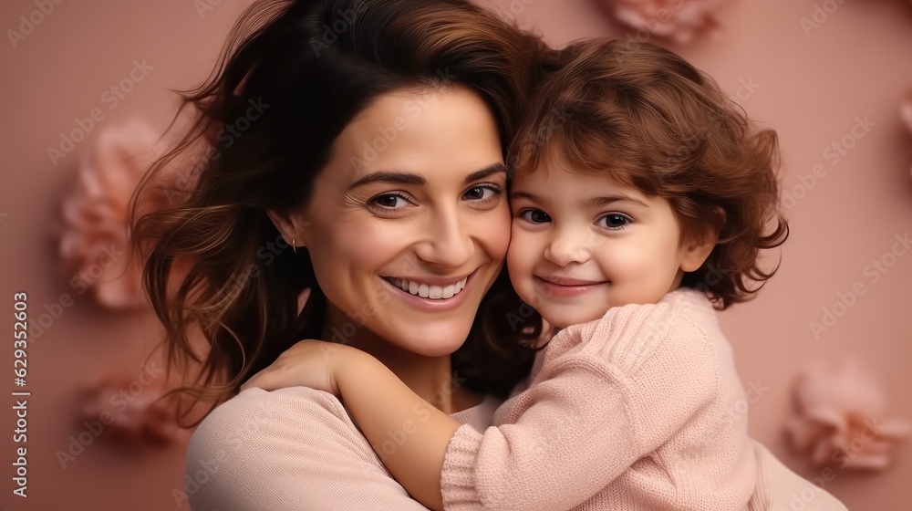 Mum and girl smiling and hugging, Family holiday and togetherness, Happy mother's day. Mum and girl smiling and hugging, Family holiday and togetherness, Happy mother's day.