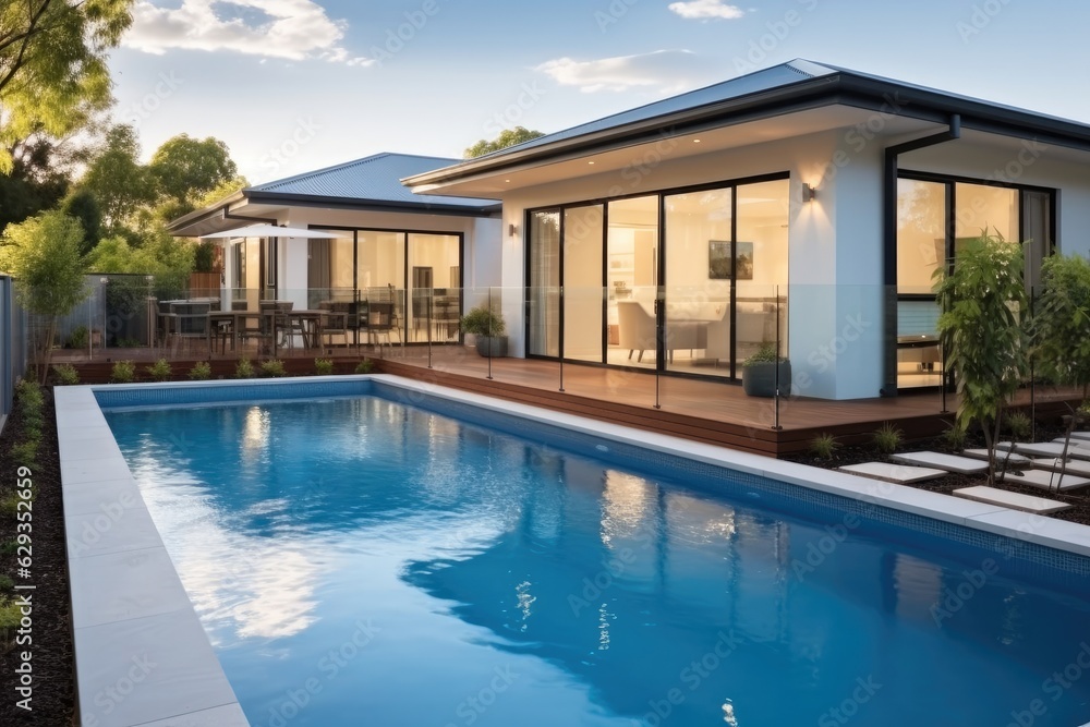Modern Luxury House With Private Swimming Pool. Modern Luxury House With Private Swimming Pool.