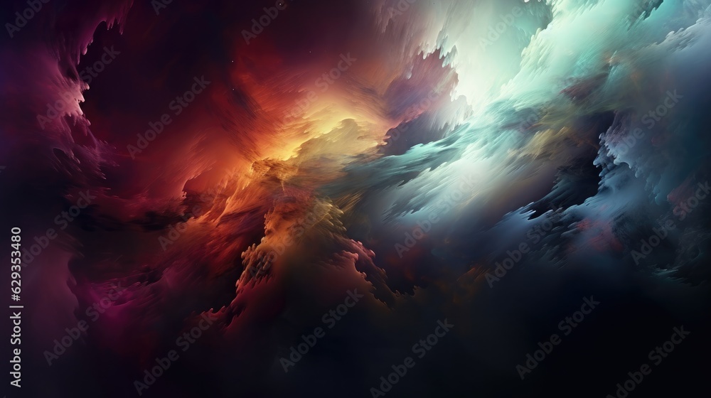 Fototapeta premium Power and energy of swirling galaxies and dark matter in space, Glowing star fantastic background.