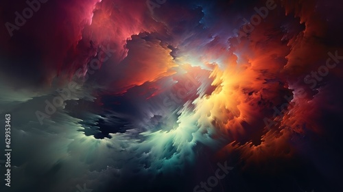 Space scene with swirling galaxy, Nebula and distant planet, Cosmic clouds of mist on bright colorful backgrounds.
