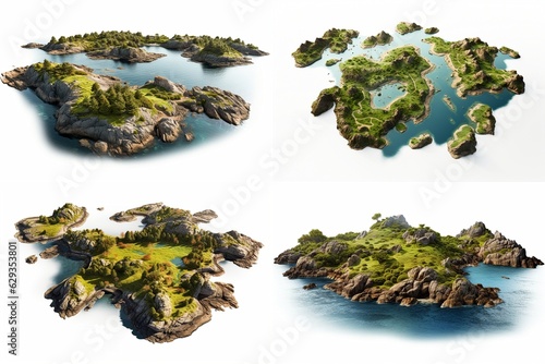 archipelago set isolated on white background