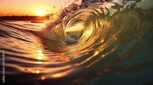 Fototapeta Naklejka Na Ścianę i Meble -  Heavy wave breaking on a beach, Closeup of ocean breaking waves.
