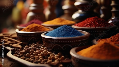 Huge spices collection, A mix of various different spices, set of peppers and spices for cooking.