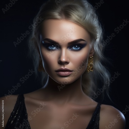 young beautiful woman in a makeup in professional photography type beauty