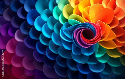 Colorful spiral rainbows wave background