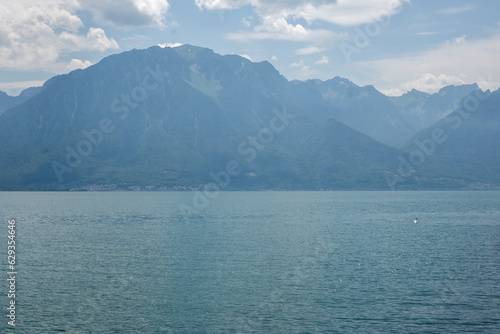 Embankment of town of Montreux, Switzerland