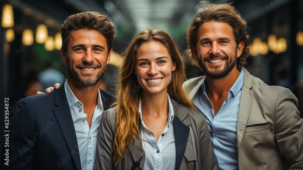 smiling multicultural business team in a moder office smiling multicultural business team in a moder office