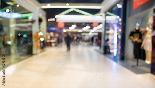 Abstract blur shopping mall and retails store interior for background