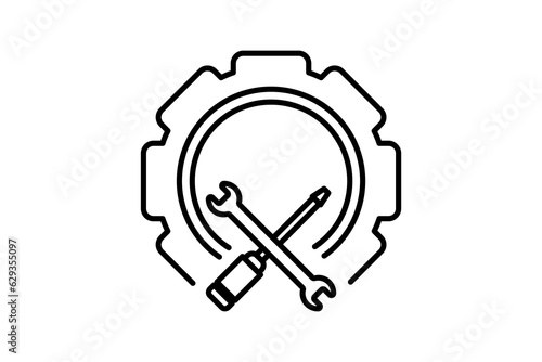 tools icon. Icon related to setup and action. line icon style. Simple vector design editable