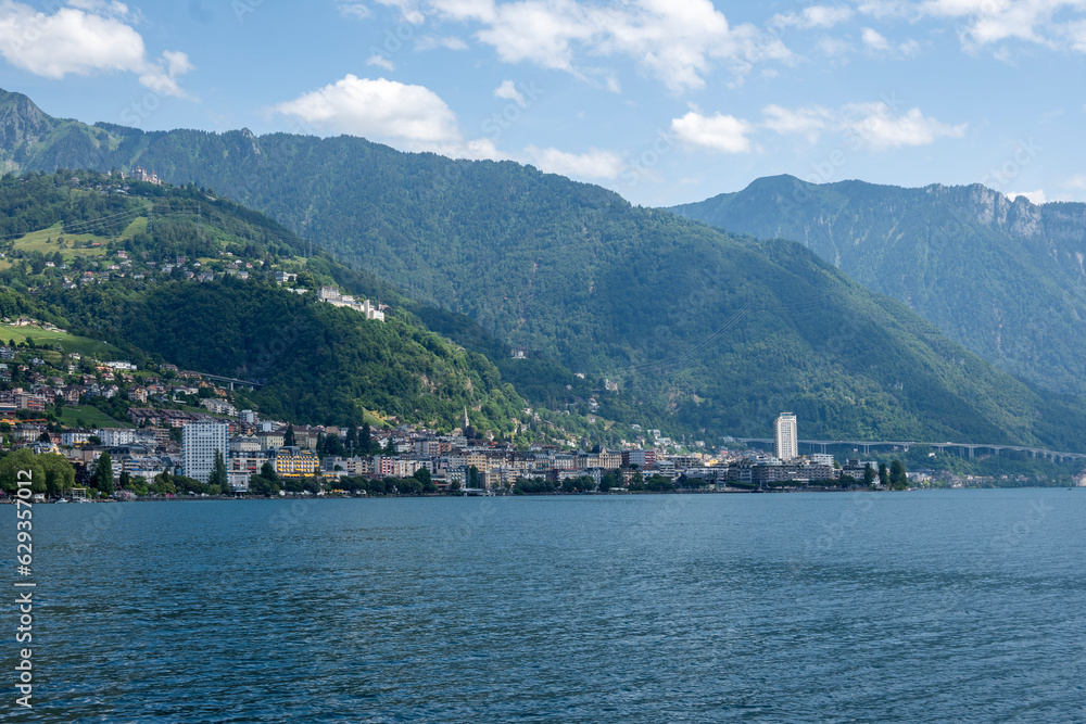 Embankment of town of Montreux, Switzerland