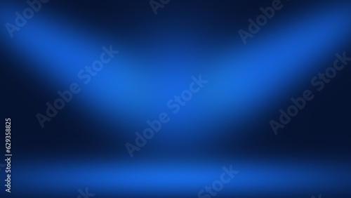 Abstract light gradient blue background. Dark gradient blue studio background for display or montage.
