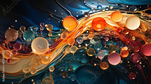 An abst5ract background of underwater bubbles and flowing colors. Generative AI. 