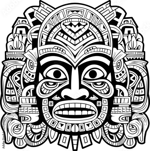 Tribal hawaii totem african traditional wooden mask. hawaii mask exotic, african face wooden sculpture