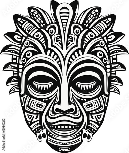 Tribal hawaii totem african traditional wooden mask. hawaii mask exotic, african face wooden sculpture
