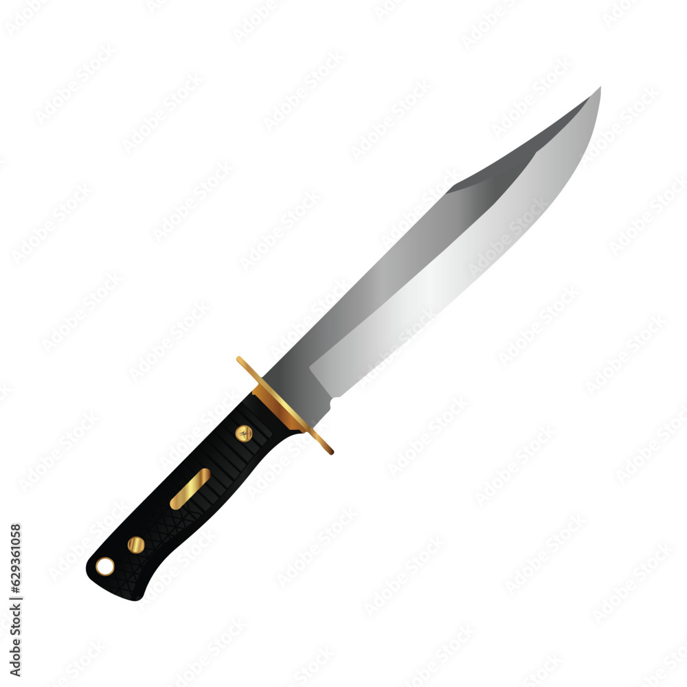 Bowie Hunting Stylish Knife Vector Illustration Bowie Hunting Stylish Knife Vector Illustration