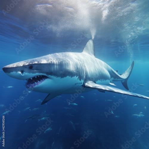 great white shark in the sea - underwater photography - Shark week