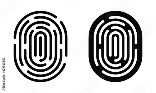 Fingerprint icon with outline and glyph style.