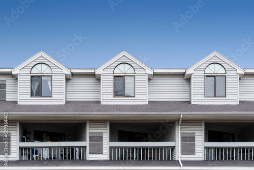 Fotografie Row houses exterior architectural details, Brighton city, Massachusetts, USA