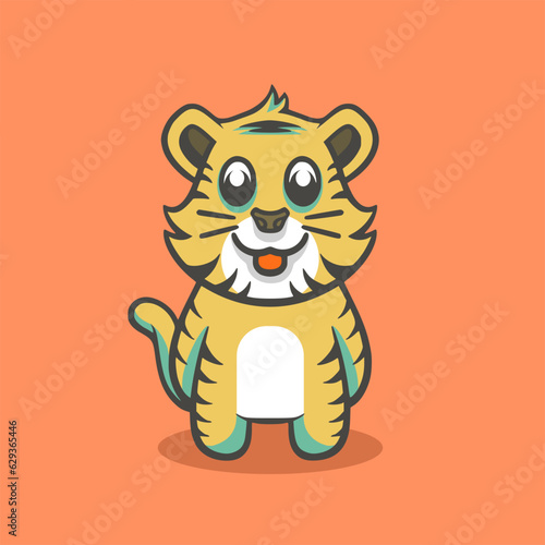 Tiger mascot cartoon illustration