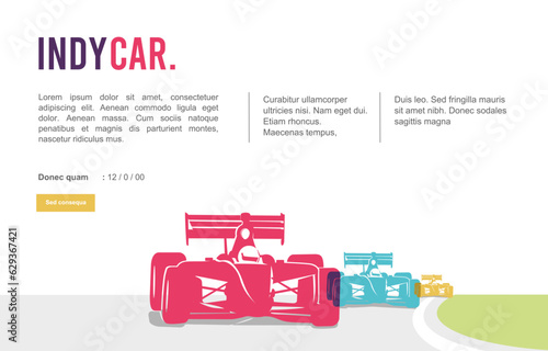 Colorful vector editable Indycar racing for any graphic background	