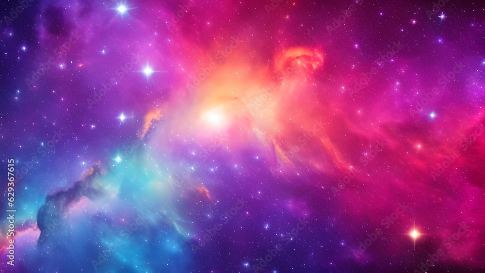 Colorful Cosmic Odyssey: Stunning Galaxy Cloud Nebula and Supernova Universe Background