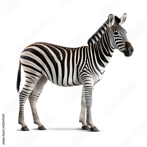 zebra on a transparent background png isolated