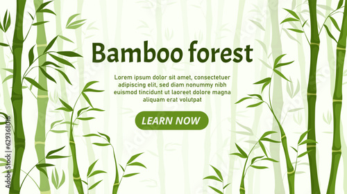 Bamboo forest landing page vector