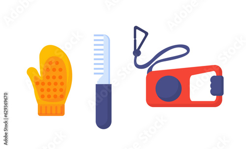 Set of comb for dogs vector concept
