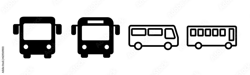 Bus icon set illustration. bus sign and symbol. transport symbol