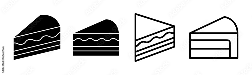 Cake icon set illustration. Cake sign and symbol. Birthday cake icon Cake icon set illustration. Cake sign and symbol. Birthday cake icon