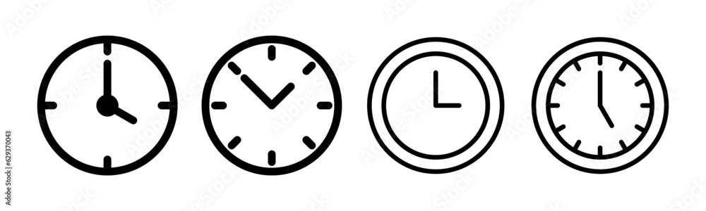 Clock icon set illustration. Time sign and symbol. watch icon Clock icon set illustration. Time sign and symbol. watch icon