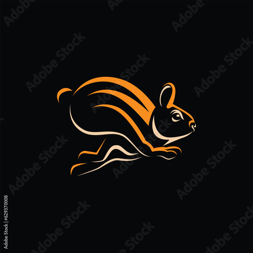 rabbit vector illustration vintage style, outdoor logo, duck, vintage, brave, angry, run fast