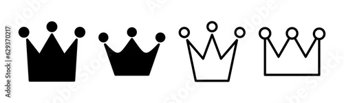 Crown icon set illustration. crown sign and symbol