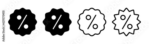 Discount icon set illustration. Discount tag sign and symbol