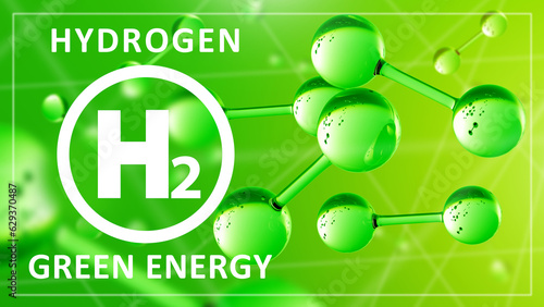 Hydrogen energy. H2 fuel. H...