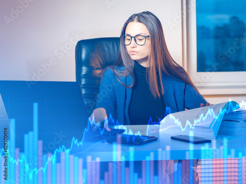 Woman financial analyst. Yo...
