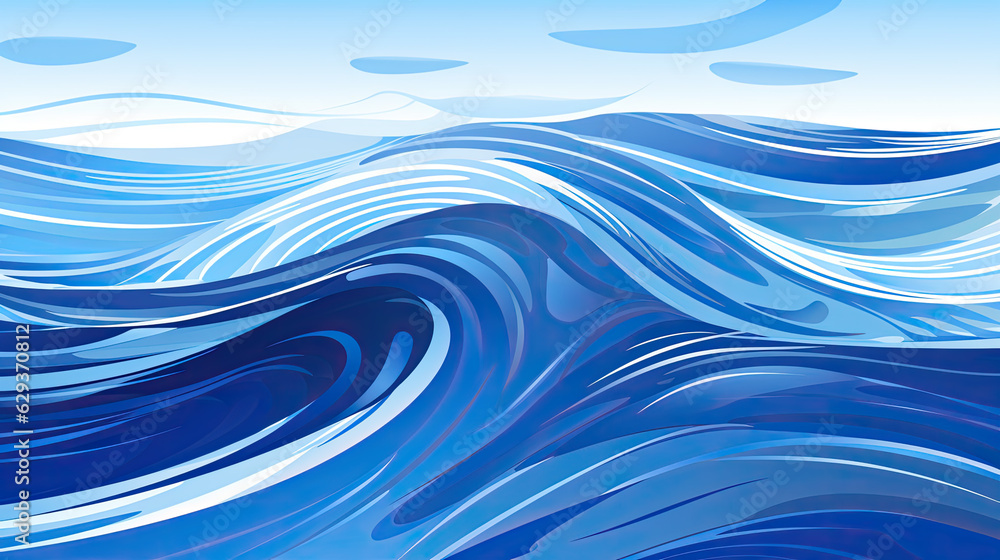 creative recording of water movements or light waves. blue liquid. life concept. illustration drawing. Generative AI creative recording of water movements or light waves. blue liquid. life concept. illustration drawing. Generative AI