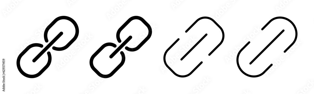 Link icon set illustration. Hyperlink chain sign and symbol Link icon set illustration. Hyperlink chain sign and symbol