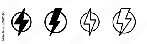 Lightning icon set illustration. electric sign and symbol. power icon. energy sign