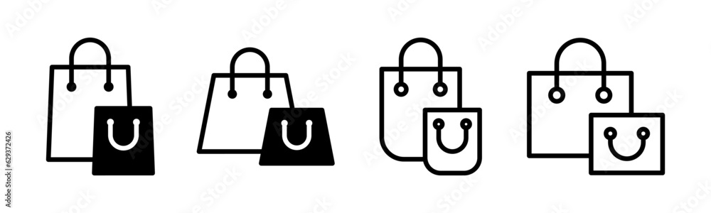 Shopping bag icon set illustration. shopping sign and symbol Shopping bag icon set illustration. shopping sign and symbol