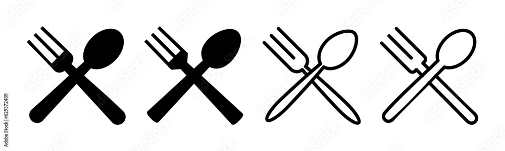 spoon and fork icon set illustration. spoon, fork and knife icon vector. restaurant sign and symbol spoon and fork icon set illustration. spoon, fork and knife icon vector. restaurant sign and symbol
