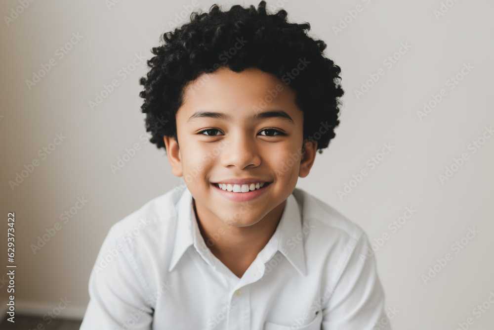 portrait of a smiling child, on a clean background. Generative AI portrait of a smiling child, on a clean background. Generative AI