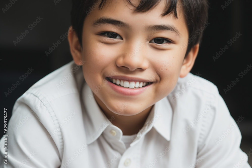 portrait of a smiling child, on a clean background. Generative AI portrait of a smiling child, on a clean background. Generative AI