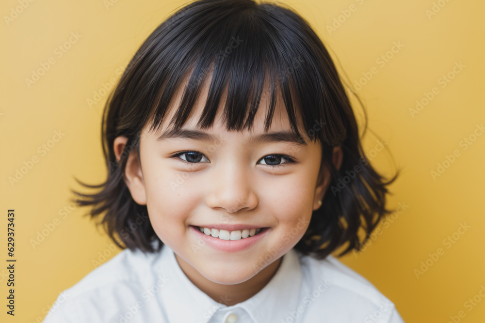 portrait of a smiling child, on a clean background. Generative AI portrait of a smiling child, on a clean background. Generative AI