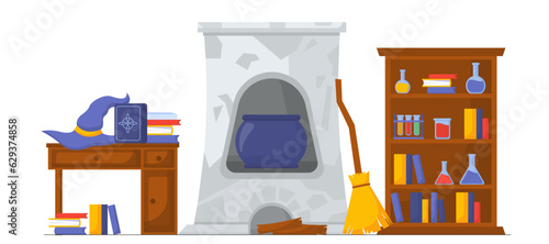 Witchs room vector concept
