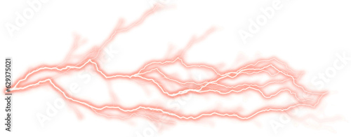 Canvas Print isolated red lightning light effect