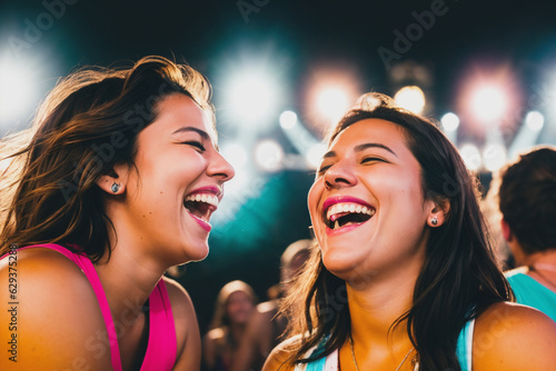 Happy women at a party. Generative AI