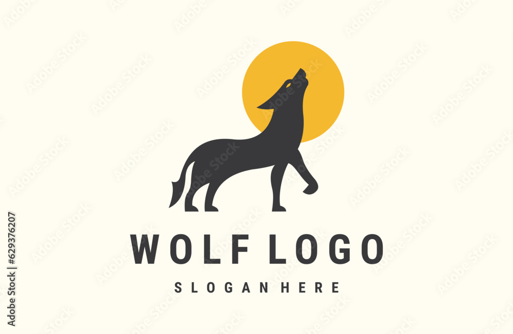 Wolf logo inspiration, vector silhouette .