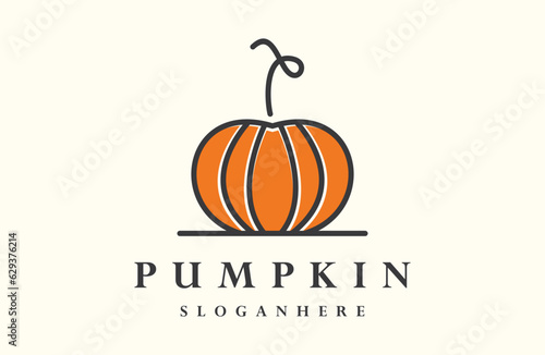 design template logo and emblem - syrup and topping - Orange pumpkin.