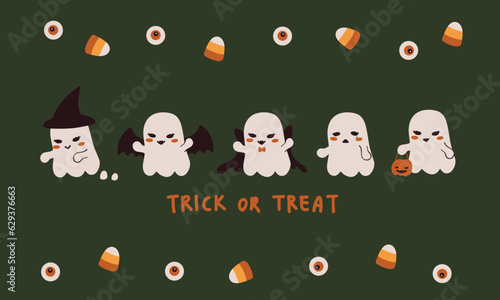Halloween hand drawn vector illustration seamless pattern. Fall festive season print texture. Minimal decorative backdrop, for halloween poster, card, scrapbooking , tag, invitation, online header